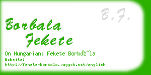 borbala fekete business card